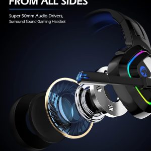 ZIUMIER Gaming Headset for PC, PS4, PS5, Xbox One, Xbox Series S/X, Switch, Noise Canceling Microphone, Stereo Surround Sound, 3.5mm Wired Gaming Headphones